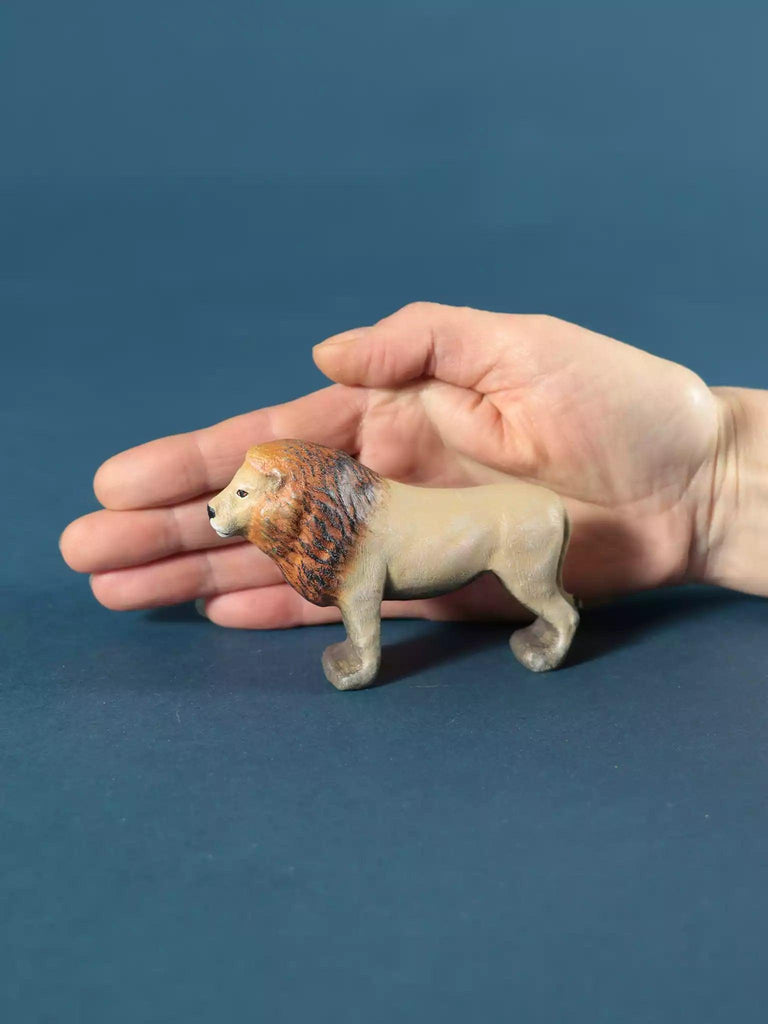 Wooden Lion - Collectible Safari Animals - Noelino Toys