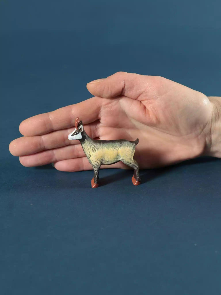 Wooden Mountain Goat - Collectible Woodland Animals - Noelino Toys
