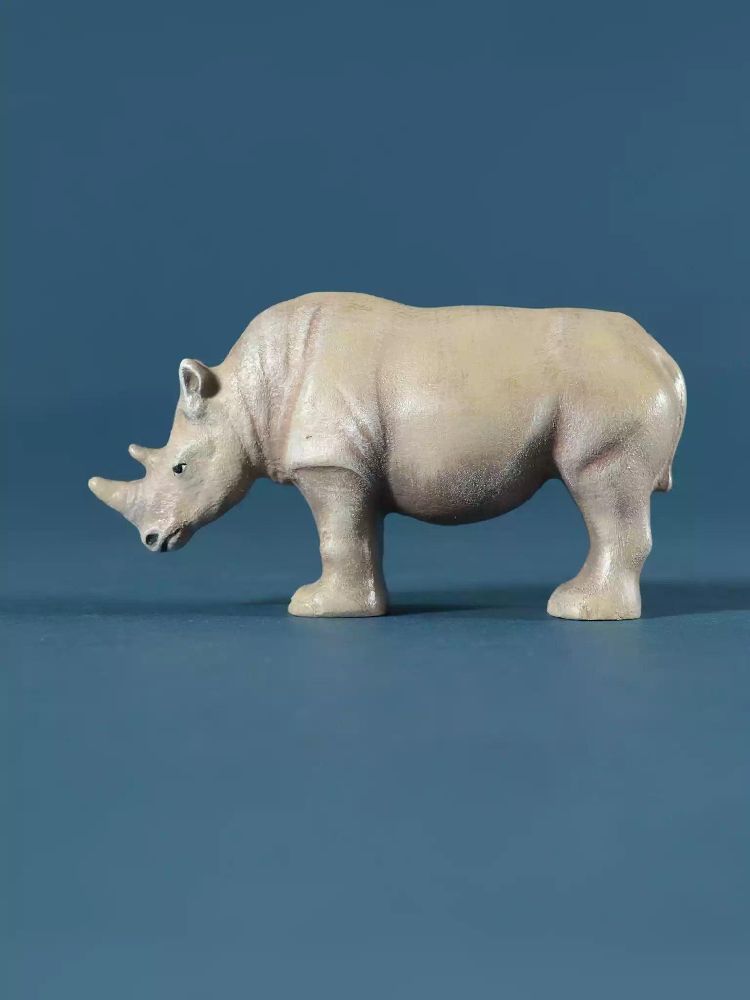Wooden Rhinoceros - Collectible Safari Animals - Noelino Toys