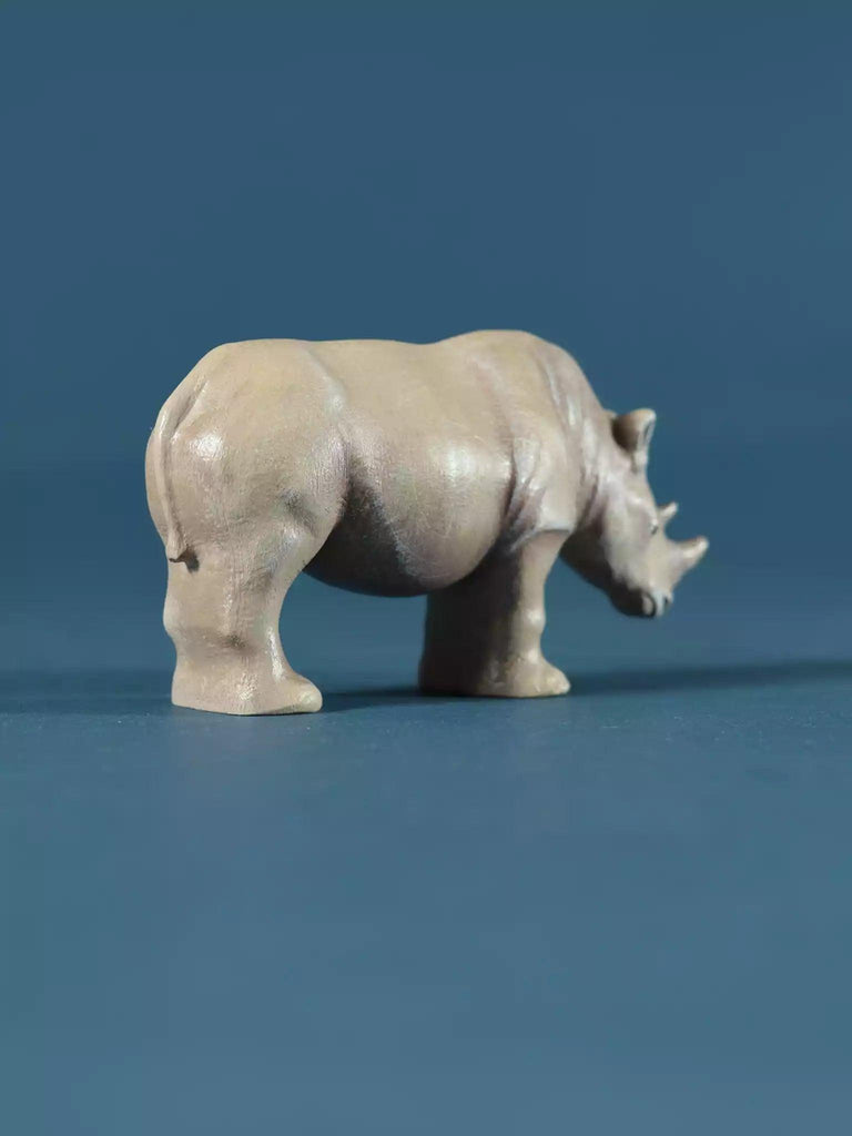 Wooden Rhinoceros - Collectible Safari Animals - Noelino Toys