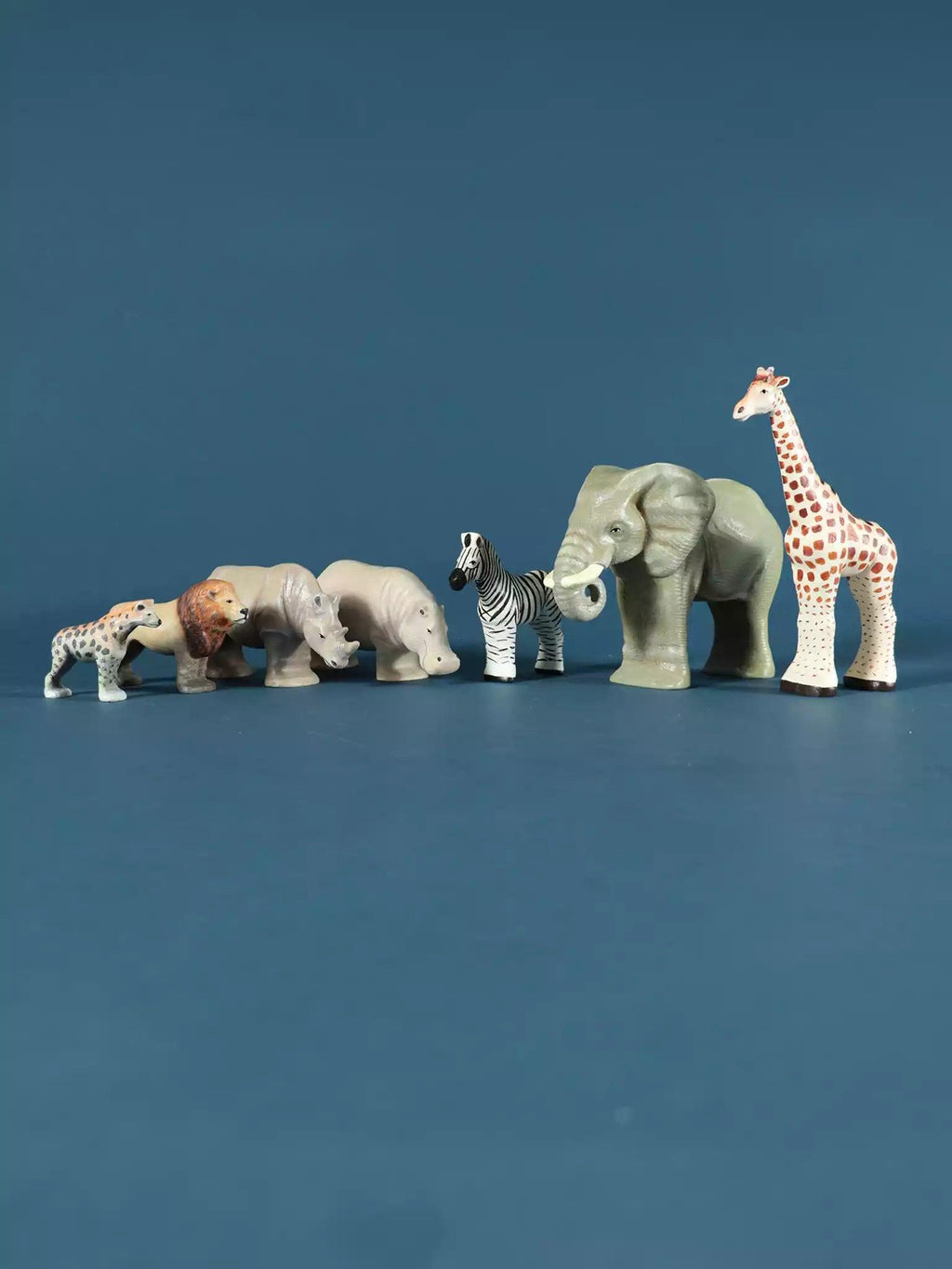 Wooden Safari Animals Collectible Toy Set