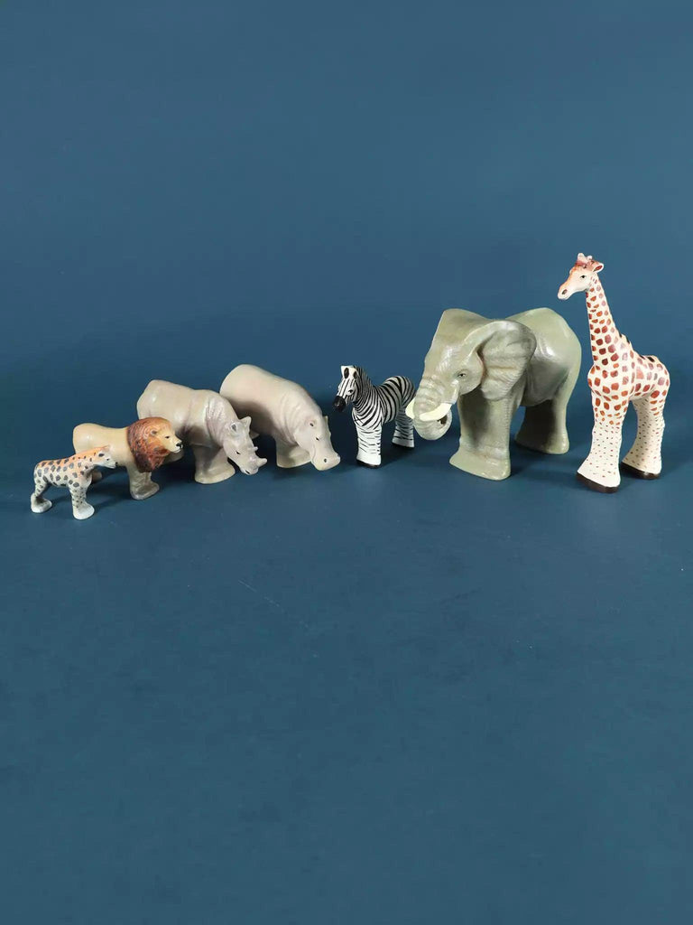Wooden Safari Animals - Collectible Toy Set - Noelino Toys