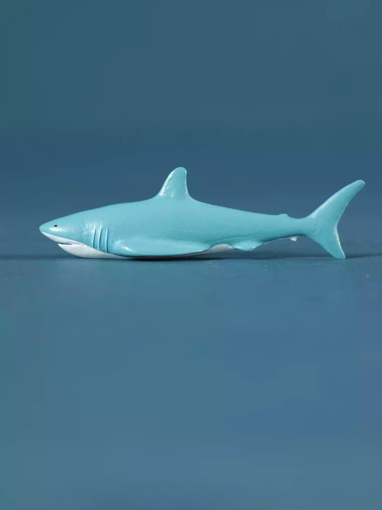 Wooden White Shark Collectible Toy Figurine Noelino Toys