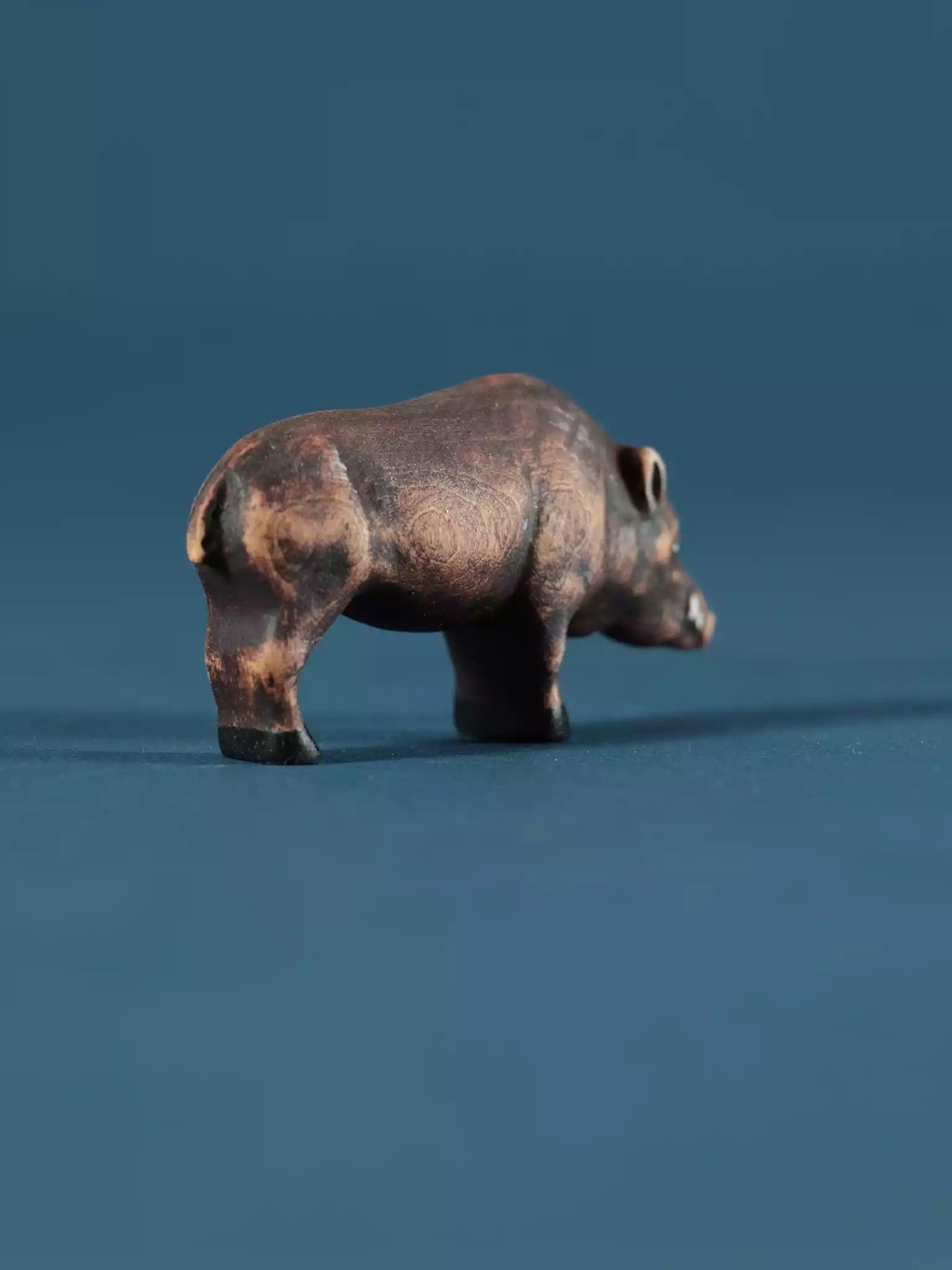 Wooden Wild Boar - Collectible Woodland Animals - Noelino Toys