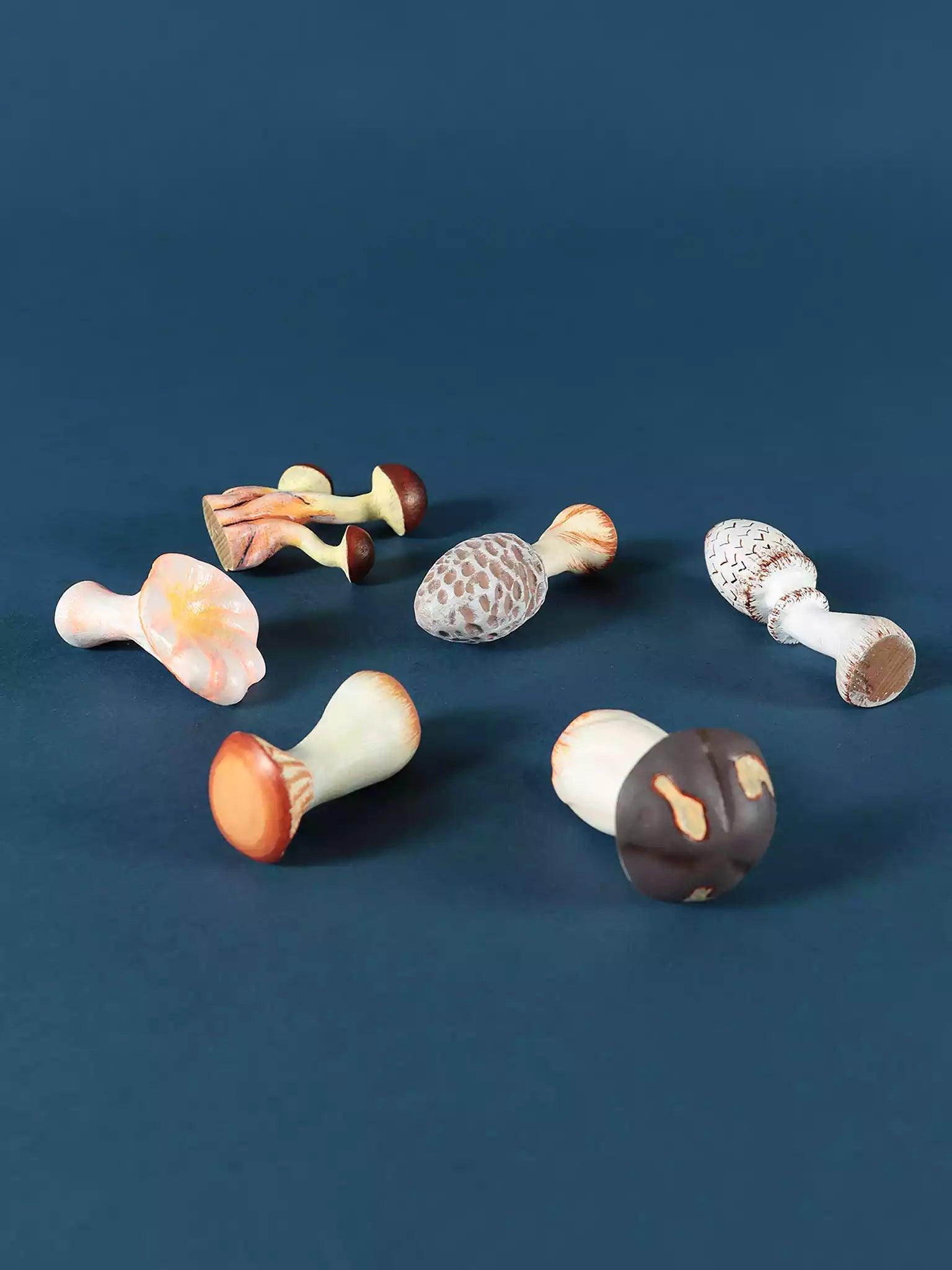 Handmade Wooden Mushrooms Toy Set