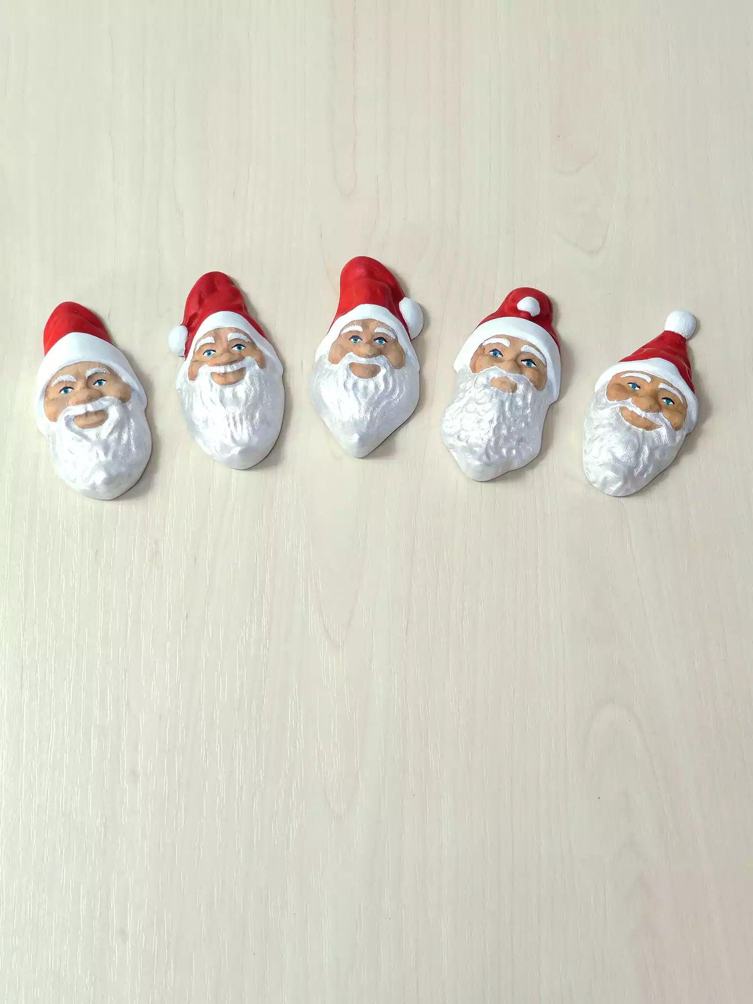 Christmas Red Magnets – Wooden Santa - Noelino Toys