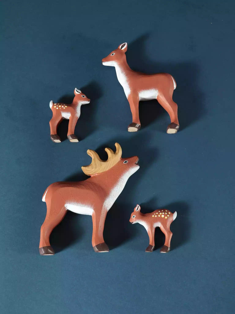 Deer Family - Wooden Waldorf Animals - Noelino Toys