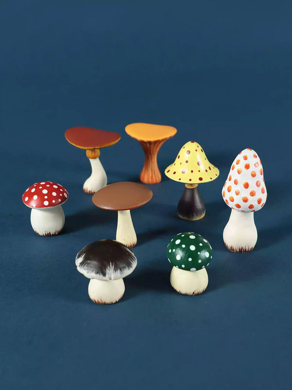 Handmade Wooden Mushrooms Toy Set - Noelino Toys
