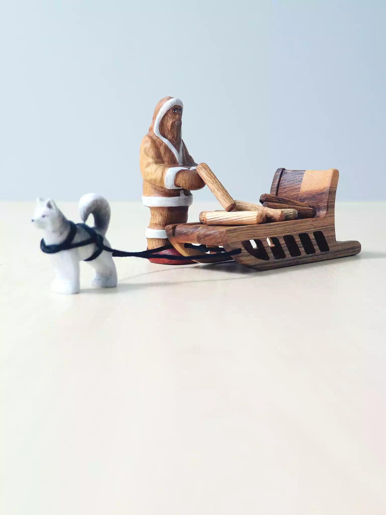 Inuit Man & Husky with Sled - Noelino Toys