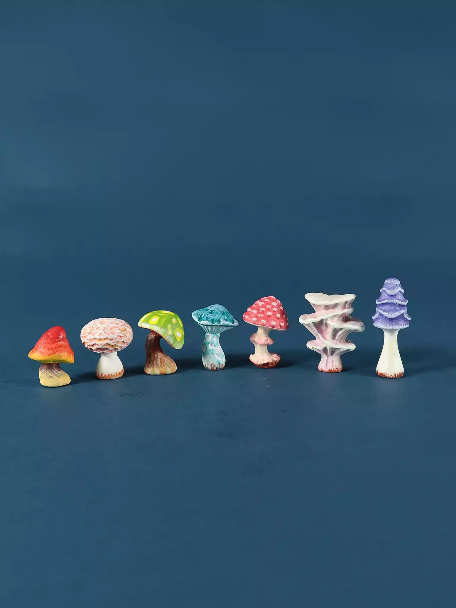 Painted Wooden Mushrooms Toy Set - Noelino Toys