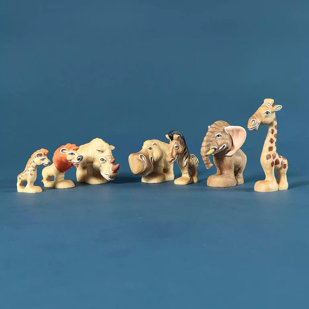 10 Waldorf Toys Kids Wooden Toys African Animals Safari Animal Toys 