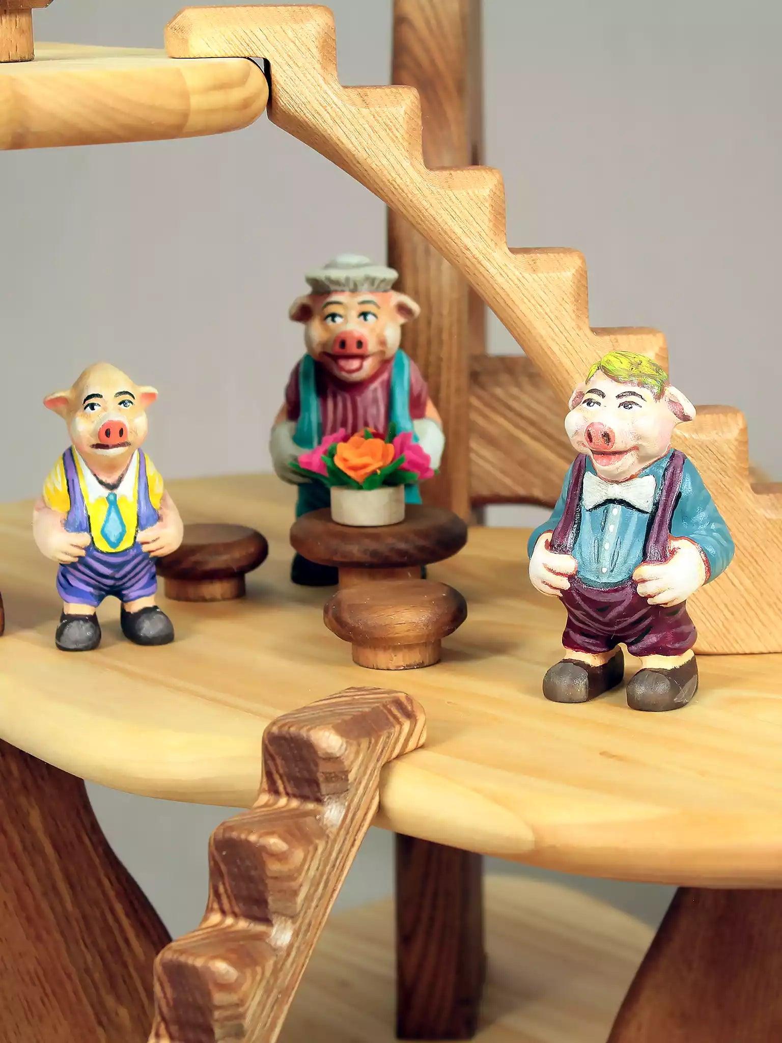 Solid wood tree dollhouse for imaginative storytelling