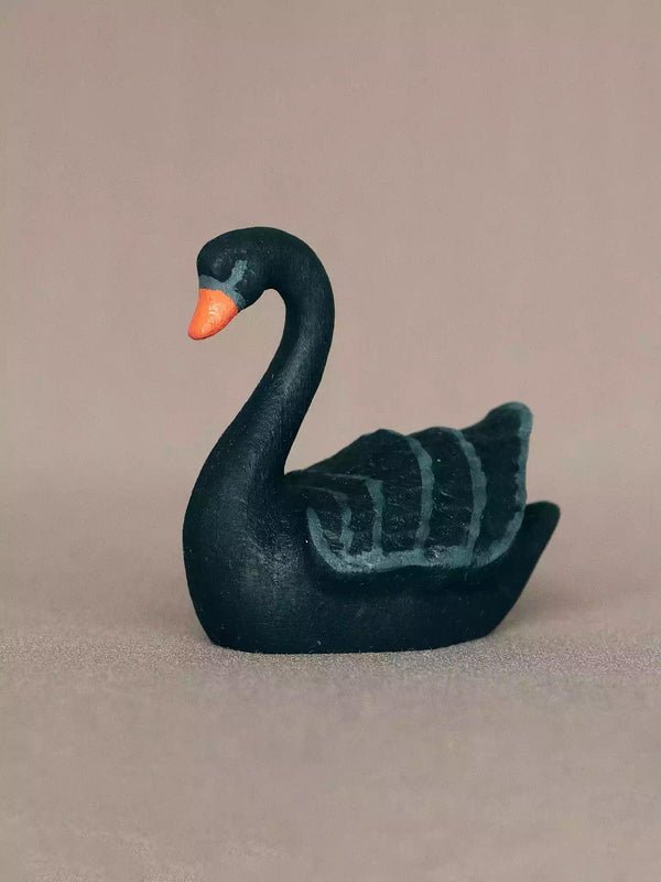 Wooden Black Swan Swimming - Noelino Toys