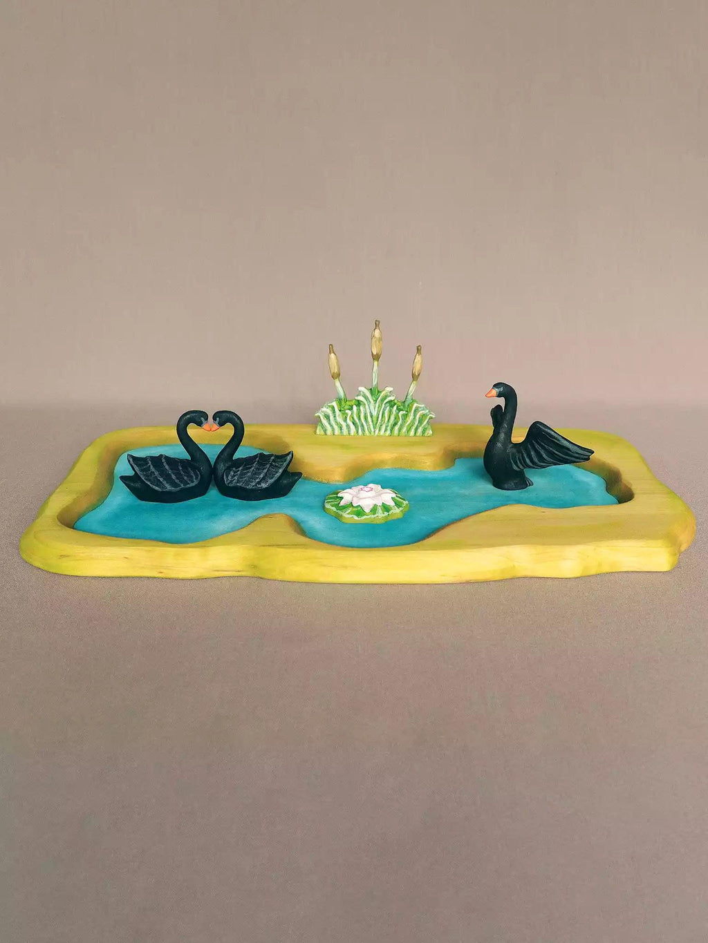 Wooden Black Swan Swimming - Noelino Toys
