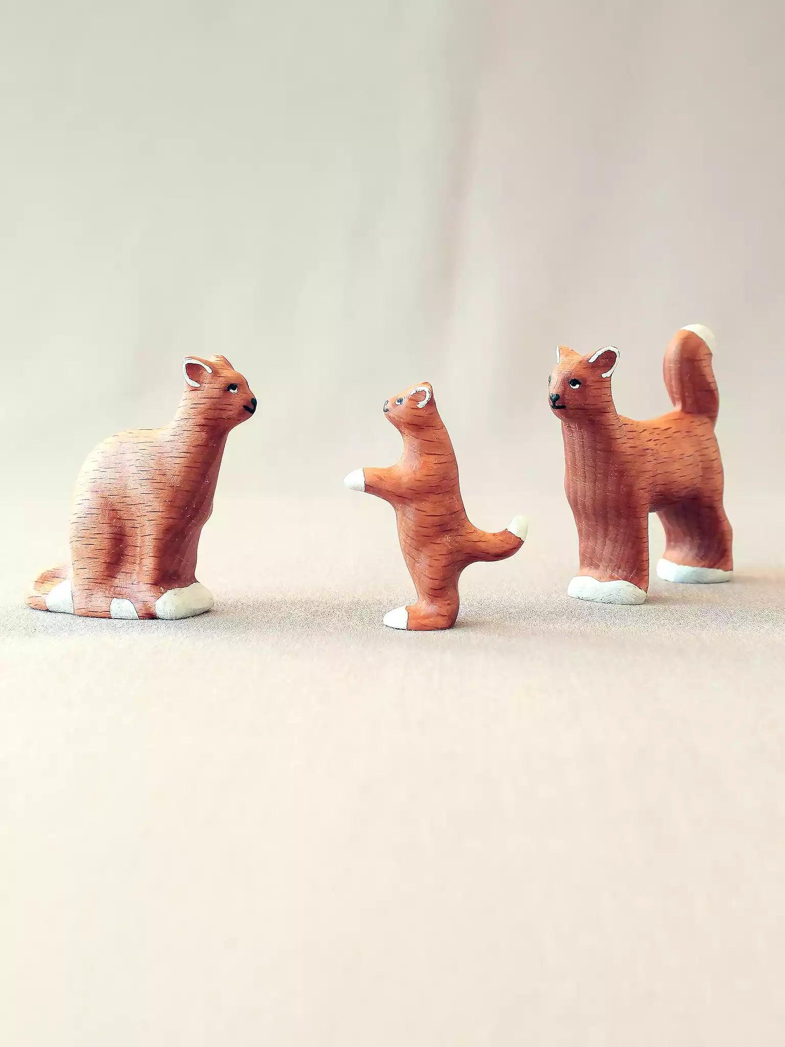 Wooden Cat Toy - Family of Three– Noelino Toys