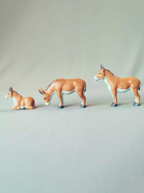 Wooden Donkey Toy - Family of Three - Noelino Toys