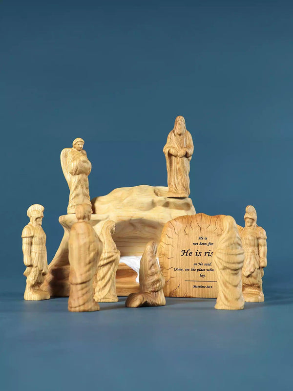 Wooden Easter Resurrection - Empty Tomb Scene - Large SET