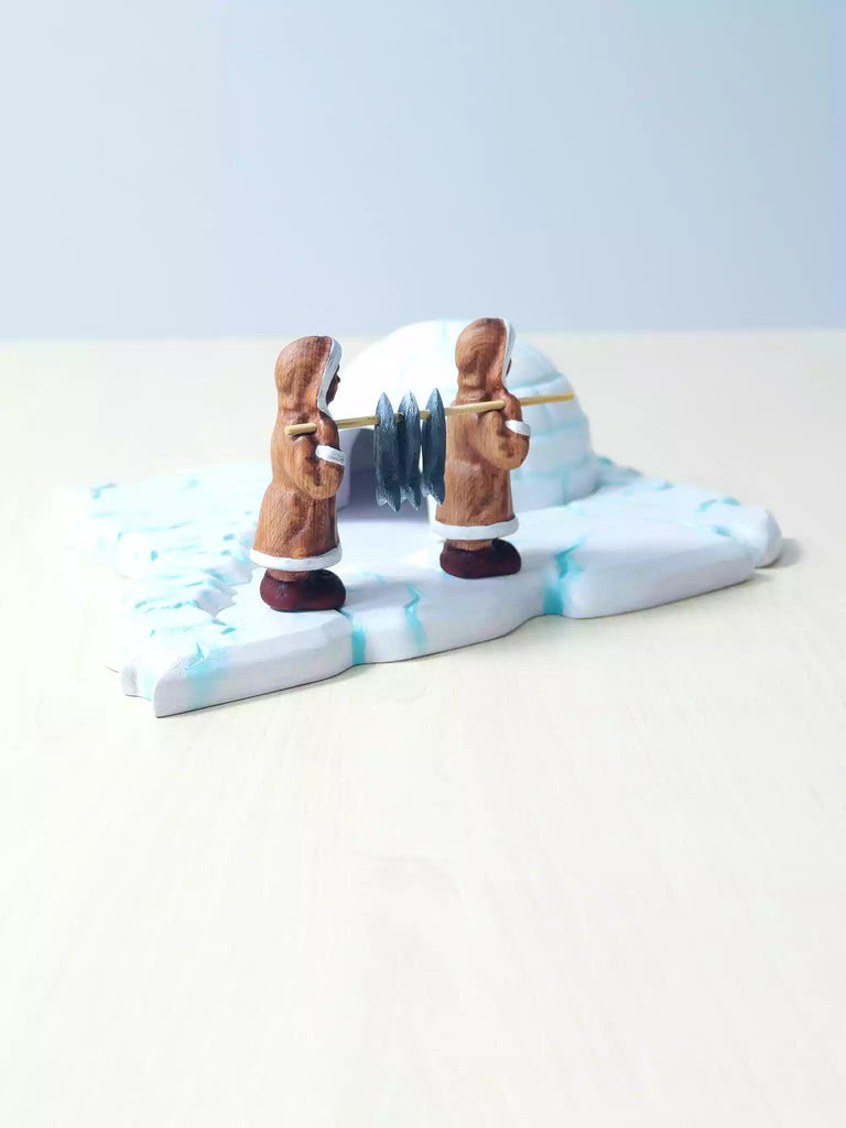 Wooden Eskimo Girls with Fish - Noelino Toys