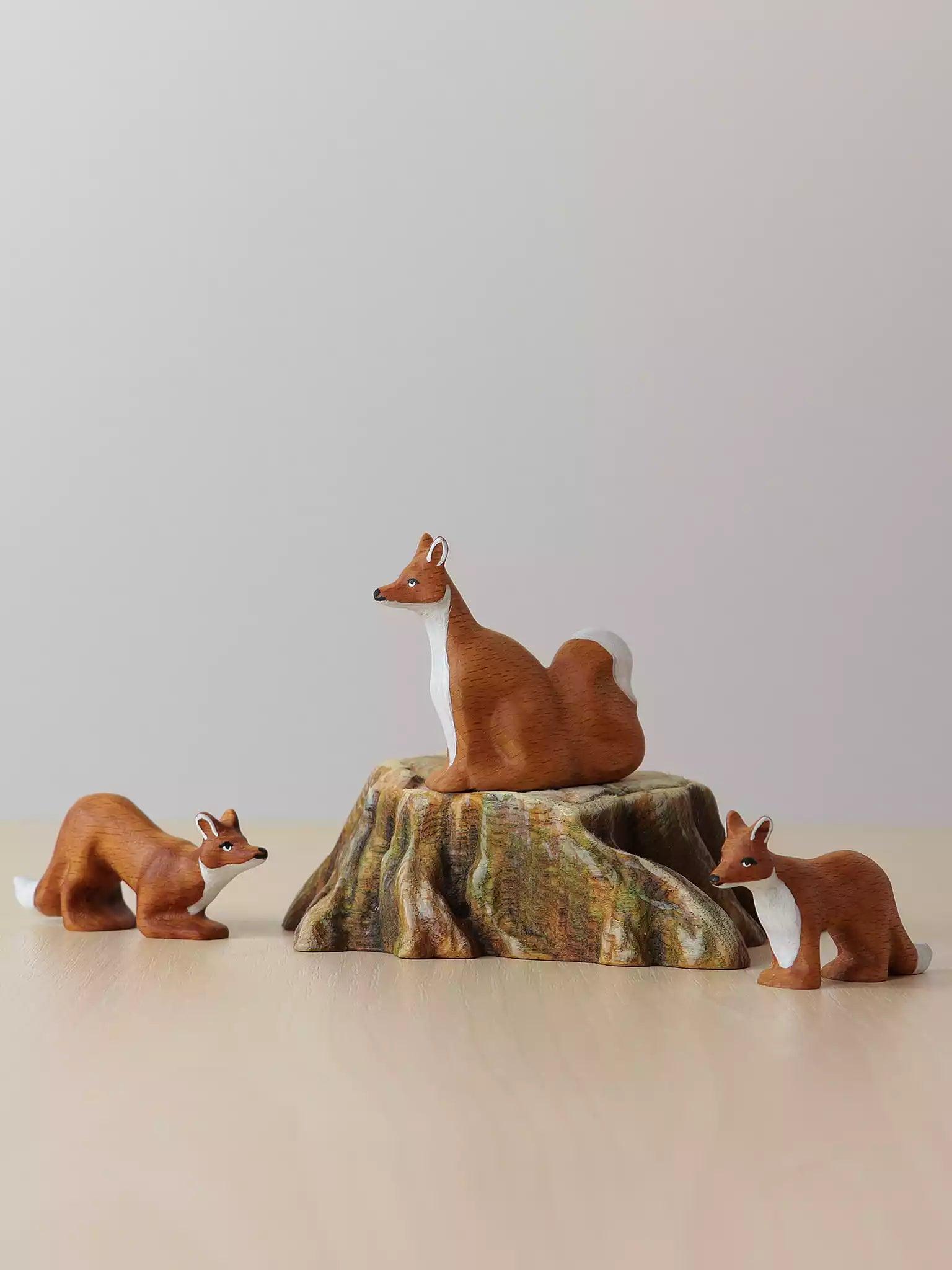 Wooden FOX Toy - Family of Three - Noelino Toys