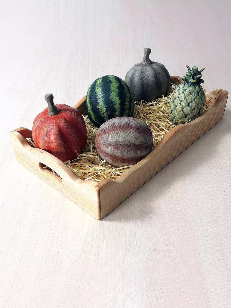 Wooden Fruit Toys - Set of Big Whole Fruits - Noelino Toys