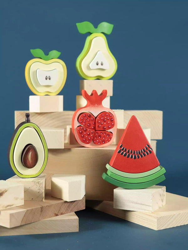 Wooden Fruits Educational Stacking Toy Set - Noelino Toys