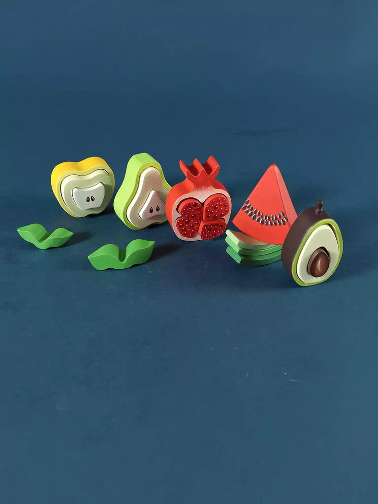 Wooden Fruits Educational Stacking Toy Set - Noelino Toys