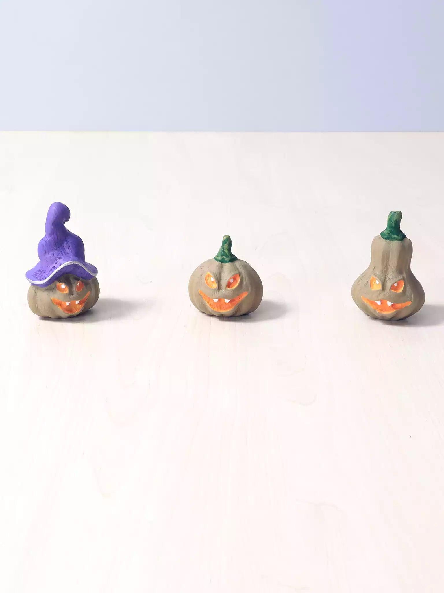 Wooden Grey Halloween Pumpkins Toy Set - Noelino Toys