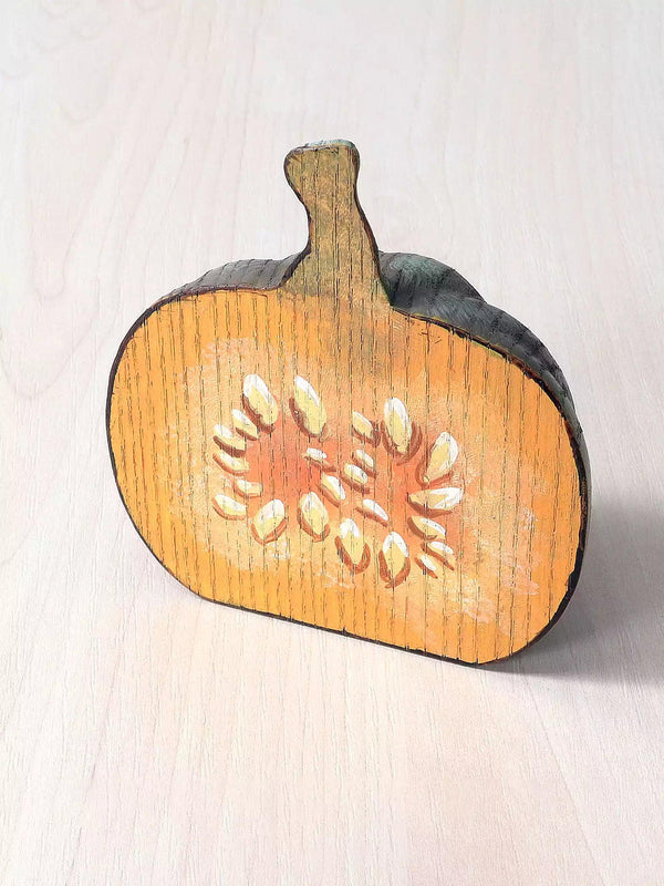 Wooden Half-Sliced Grey Pumpkin - Noelino Toys