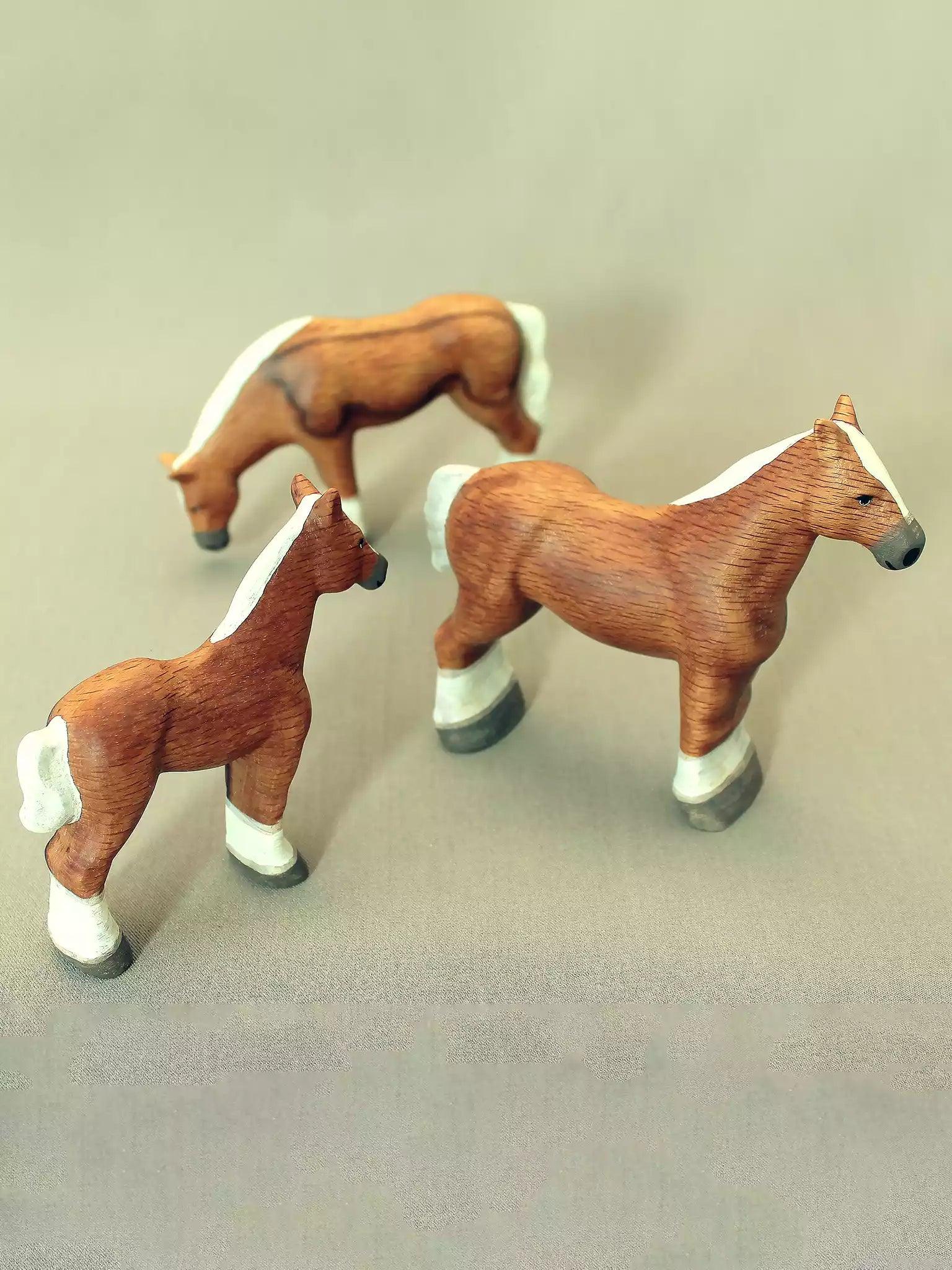 Wooden Horses - Family of Three - Noelino Toys