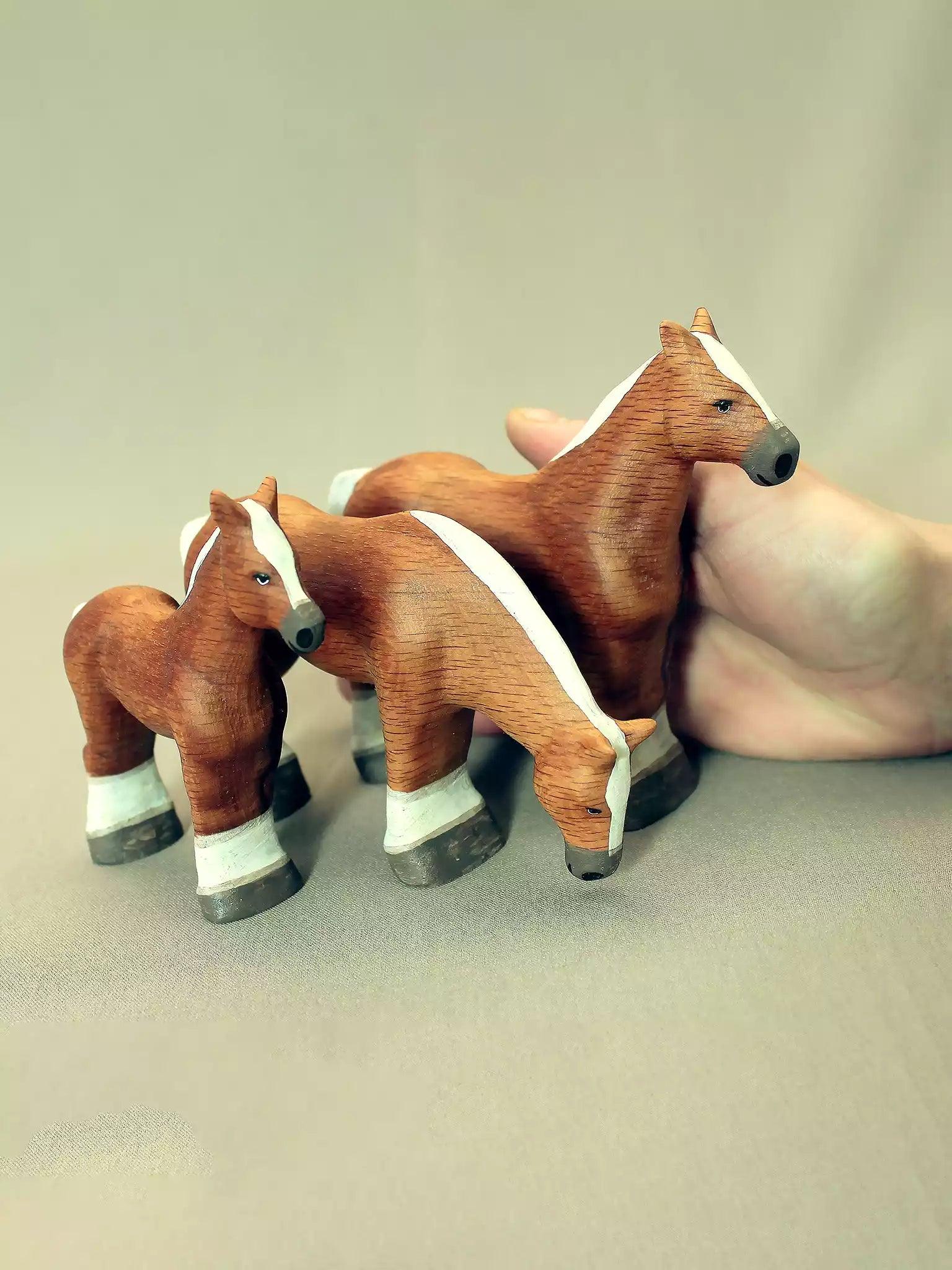 Wooden Horses - Family of Three - Noelino Toys