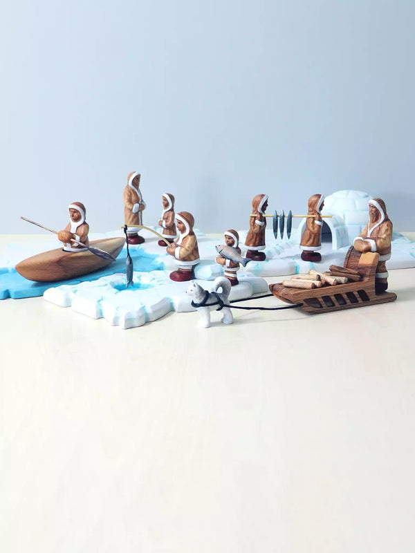 Wooden Inuit People Toy - Large Set - Noelino Toys