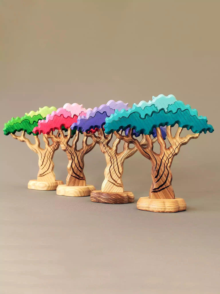 Wooden Japanese Maple Trees - Set of Four - Noelino Toys