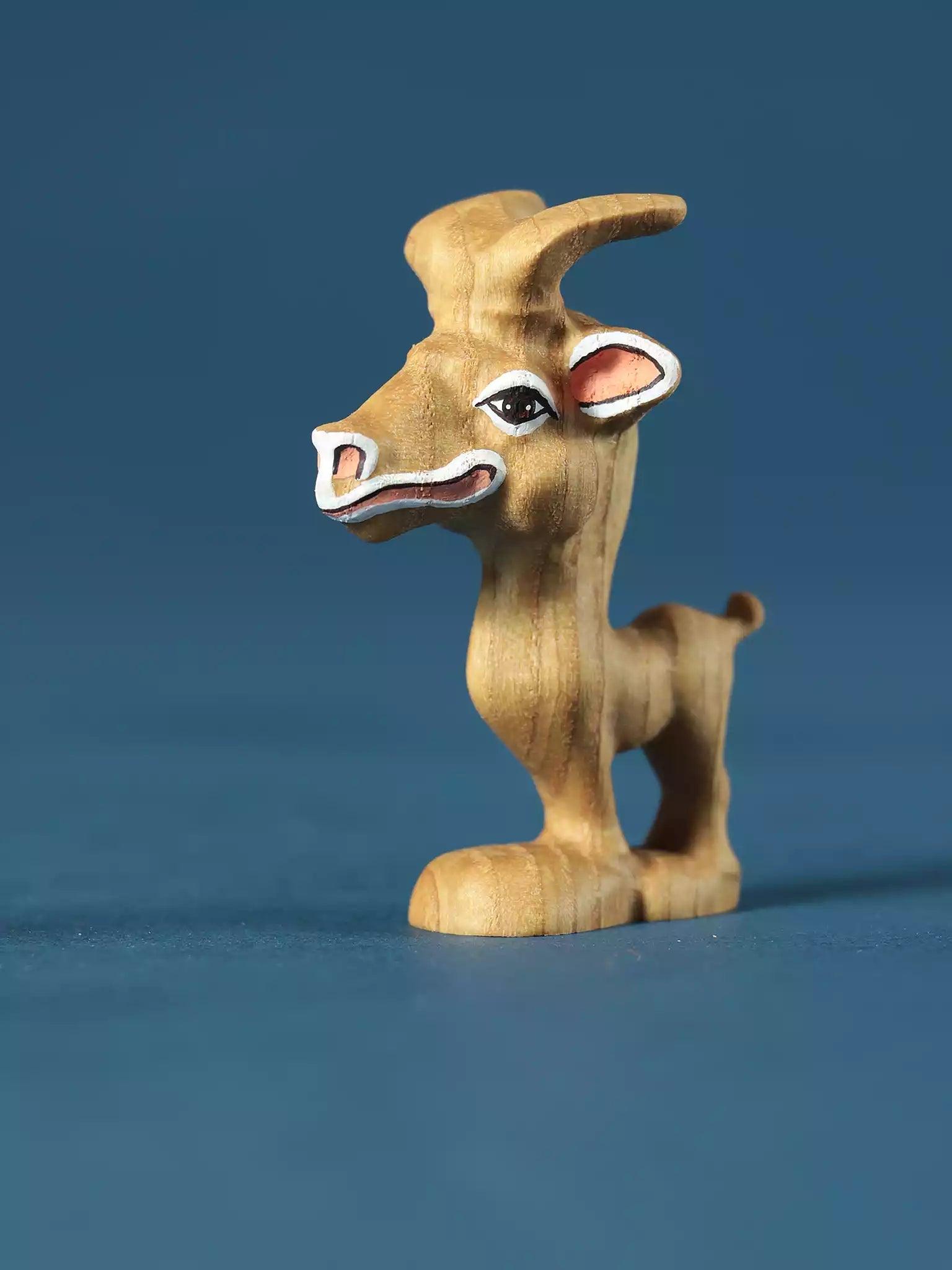 Wooden Mountain Goat Toy - Cartoon Character for Toddlers - Noelino Toys