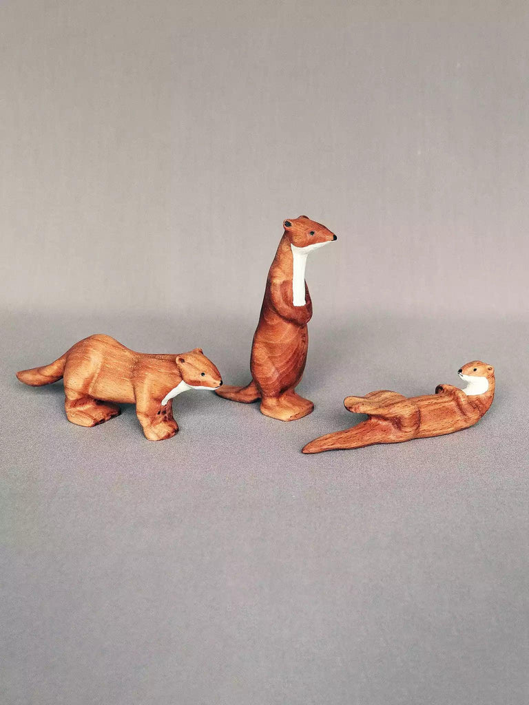 Wooden Otter Toy - Family of Three - Noelino Toys