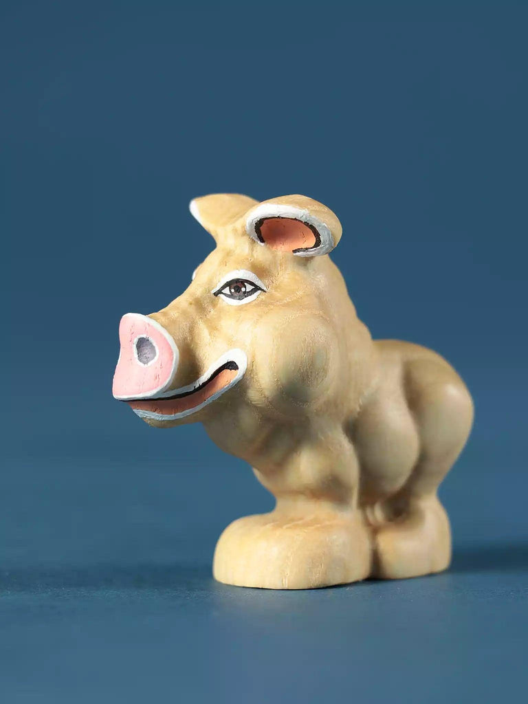 Wooden Pig Toy - Cartoon Character for Toddlers - Noelino Toys