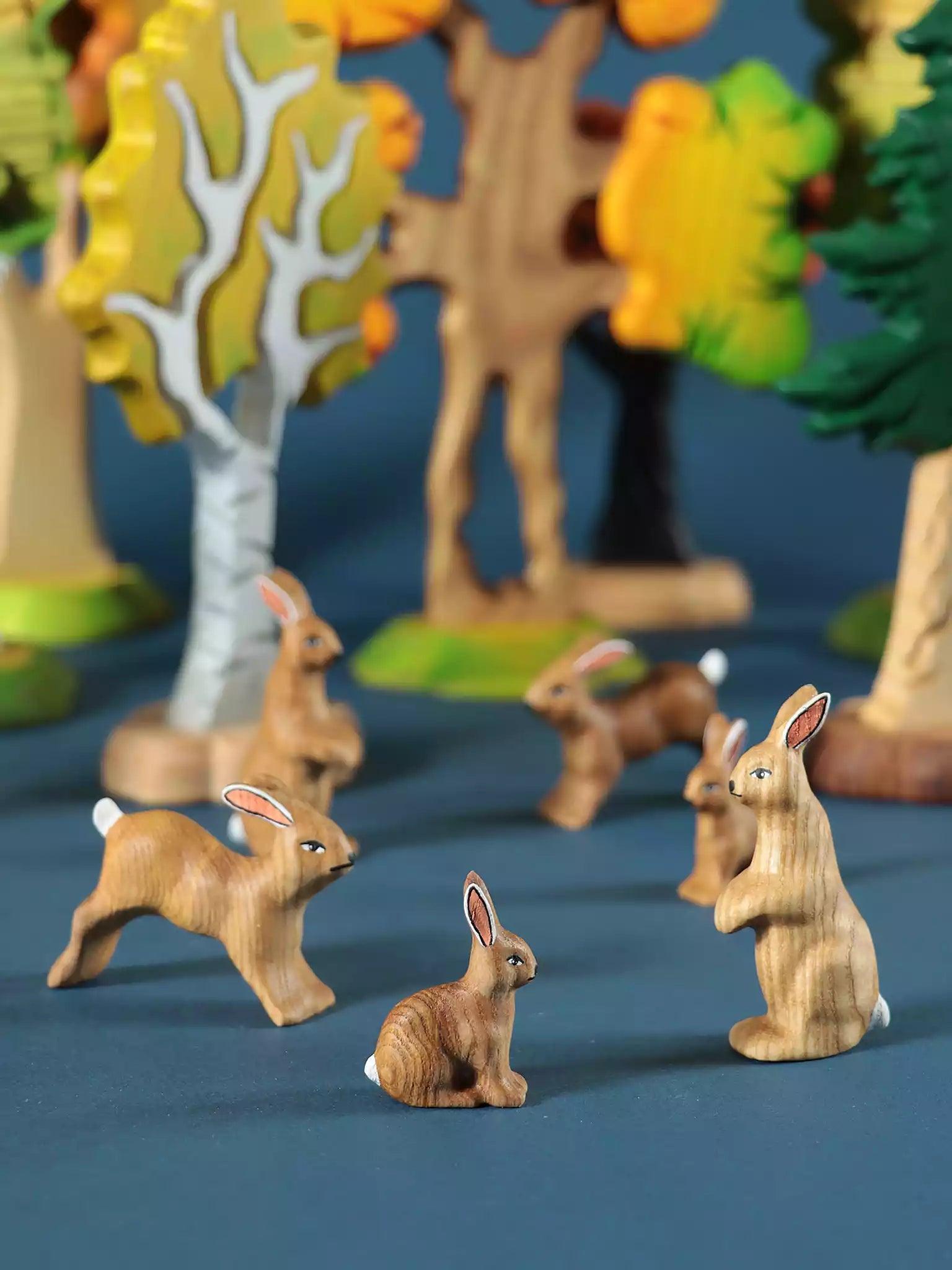 Wooden Rabbit Toy - Family of Three - Noelino Toys