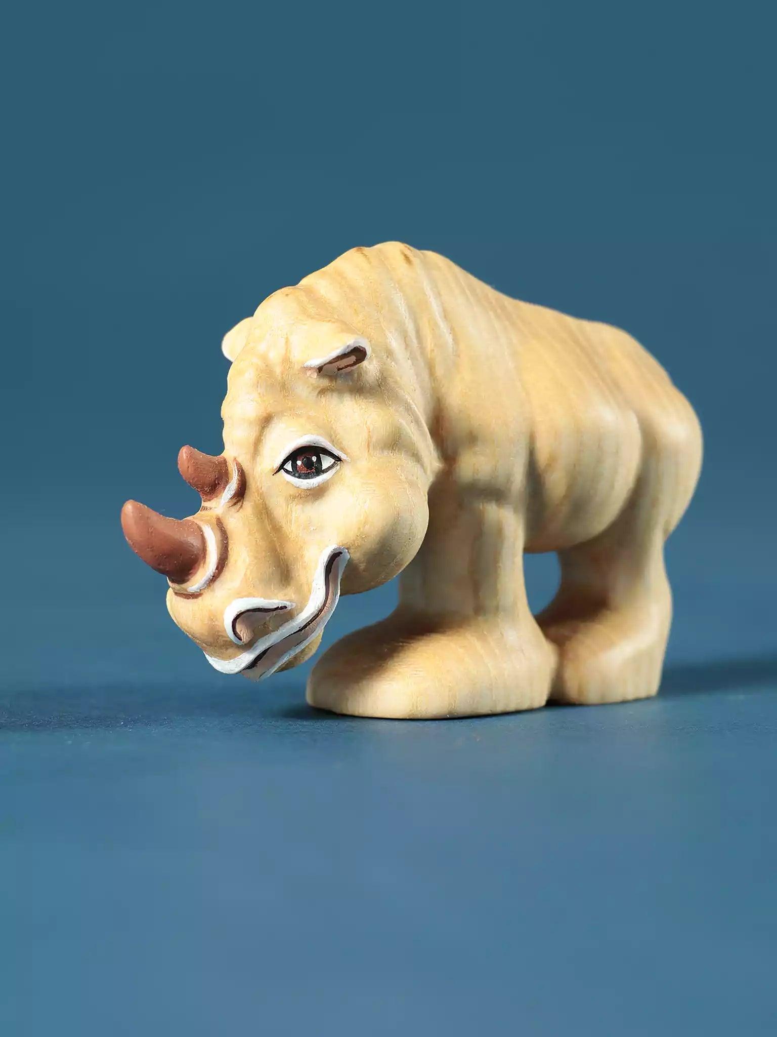 Wooden Rhino Toy - Cartoon Character for Toddlers - Noelino Toys