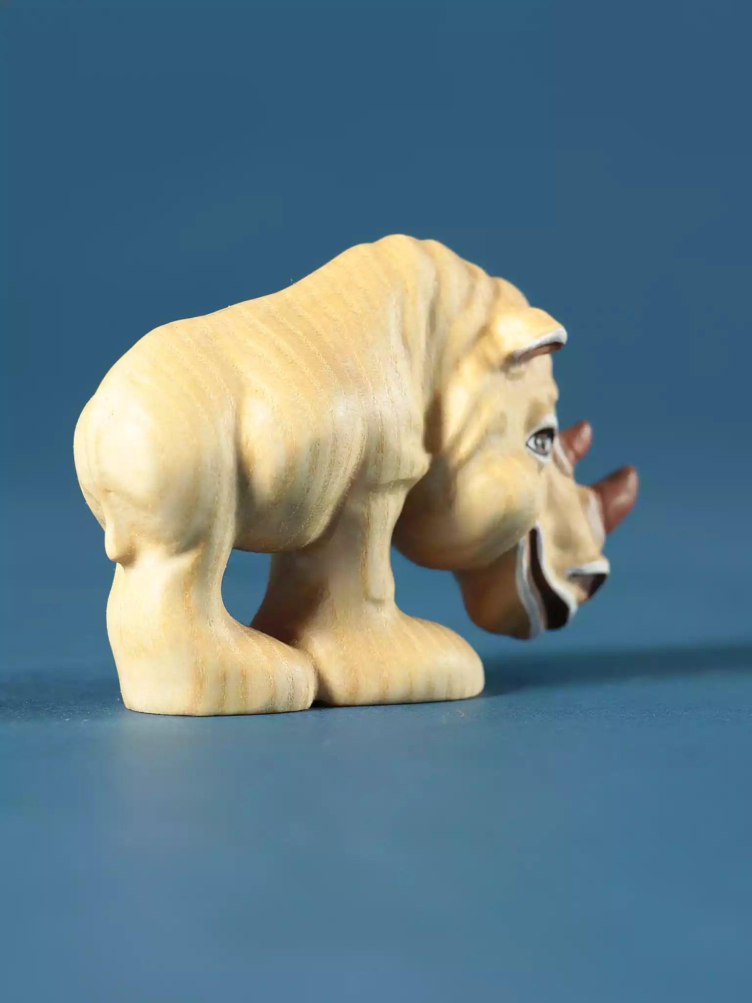 Wooden Rhino Toy - Cartoon Character for Toddlers - Noelino Toys