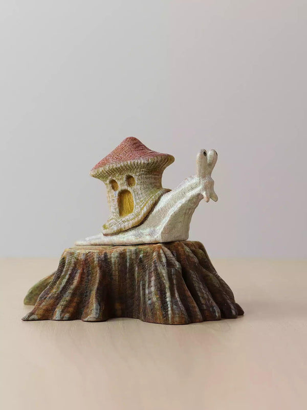 Wooden Snail with Green House - Noelino Toys