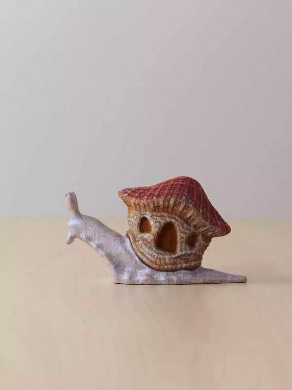 Wooden Snail with Red House - Noelino Toys
