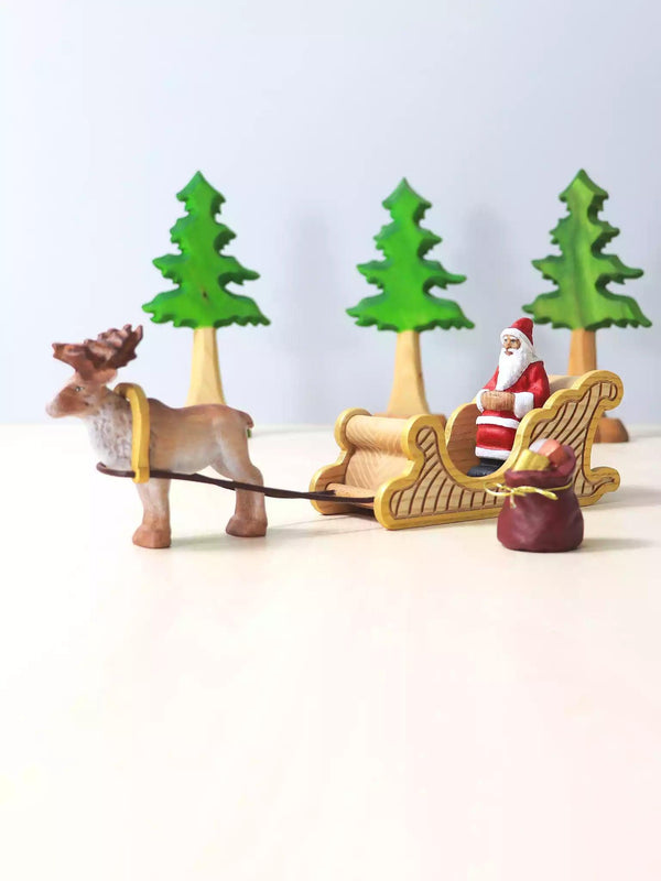 Wooden Toy Santa with Sleigh - Noelino Toys