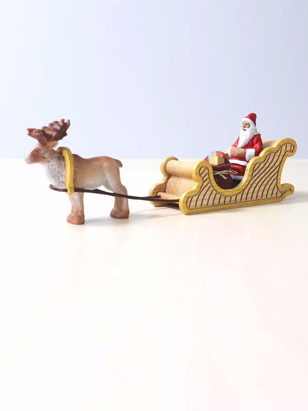 Wooden Toy Santa with Sleigh - Noelino Toys