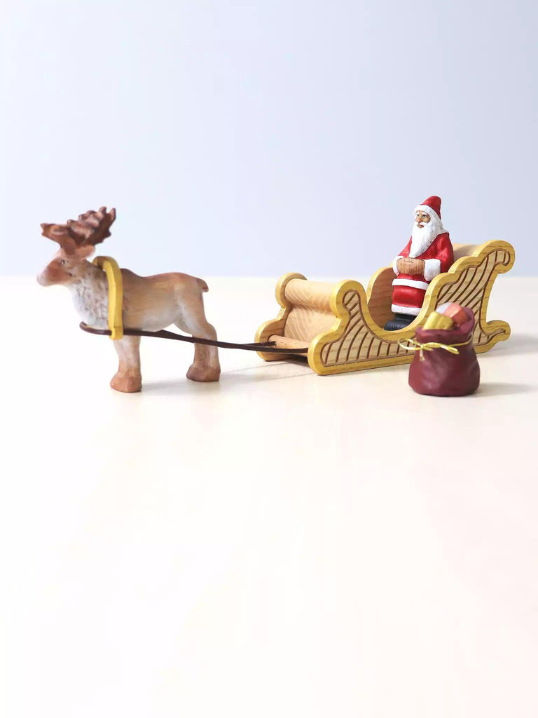Wooden Toy Santa with Sleigh - Noelino Toys