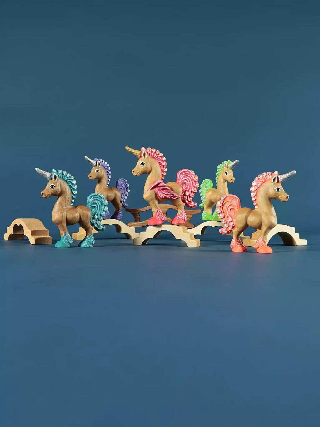Wooden Unicorn Pegasus Pretend Play Toy Figurine - Noelino Toys