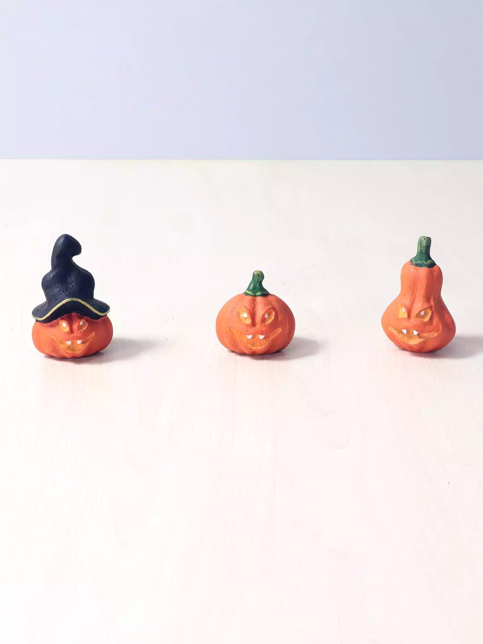 Wooden Yellow Halloween Pumpkins Toy Set - Noelino Toys