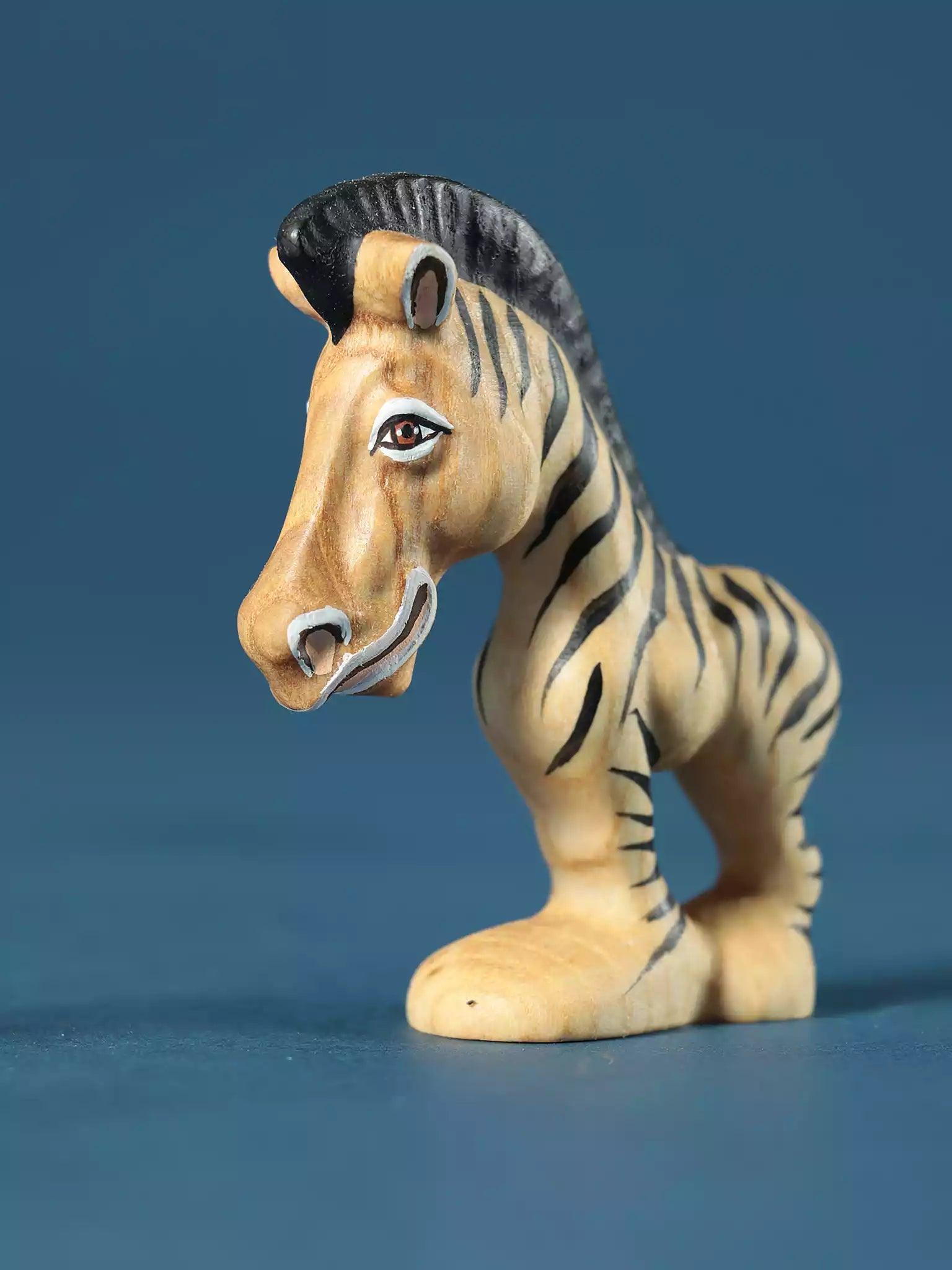 Wooden Zebra Toy - Cartoon Character for Toddlers - Noelino Toys