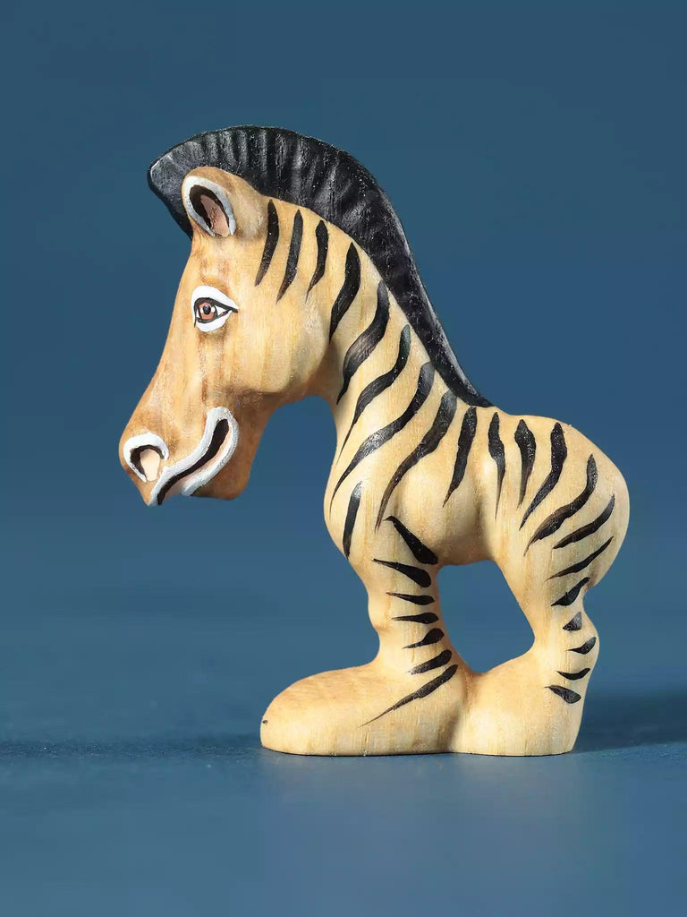 Wooden Zebra Toy - Cartoon Character for Toddlers - Noelino Toys