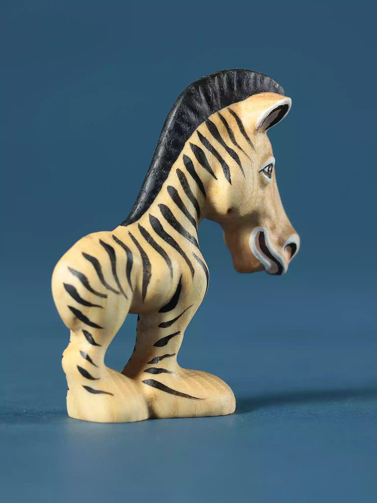 Wooden Zebra Toy - Cartoon Character for Toddlers - Noelino Toys